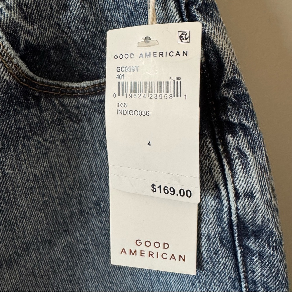 GOOD AMERICAN GOOD CLASSIC JEANS INDIGO SIZE 4 - Picture 8 of 10
